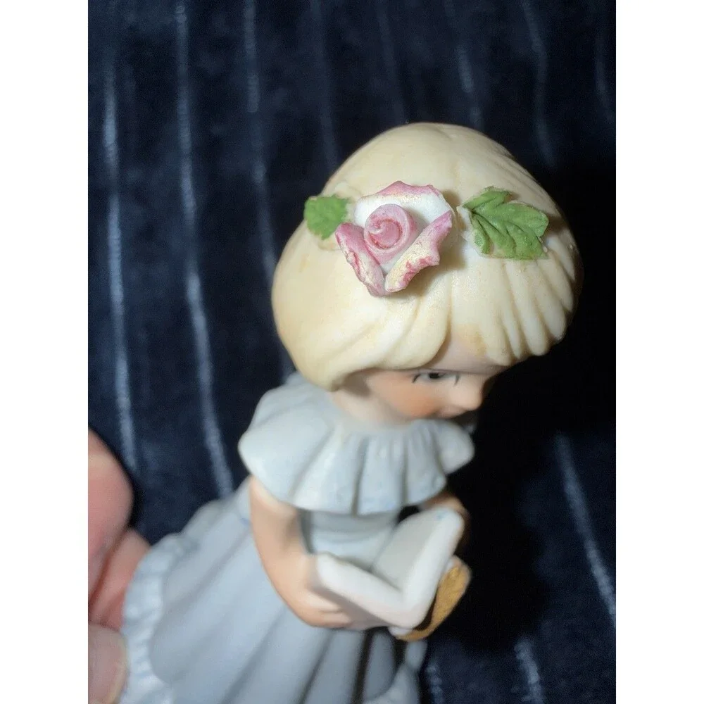 1981 Vintage Enesco Porcelain Growing Up Birthday Girl Figurine - Age 6